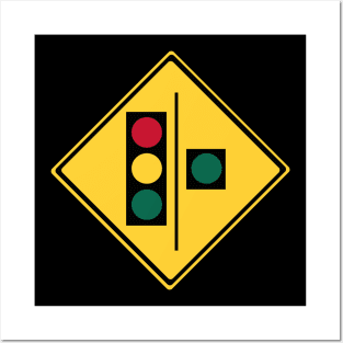 Traffic Lights with Continuous Green Posters and Art